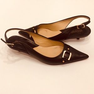 Black MICHAEL Michael Kors slingback kitten heel